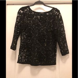 Casting LA black lace see threw top